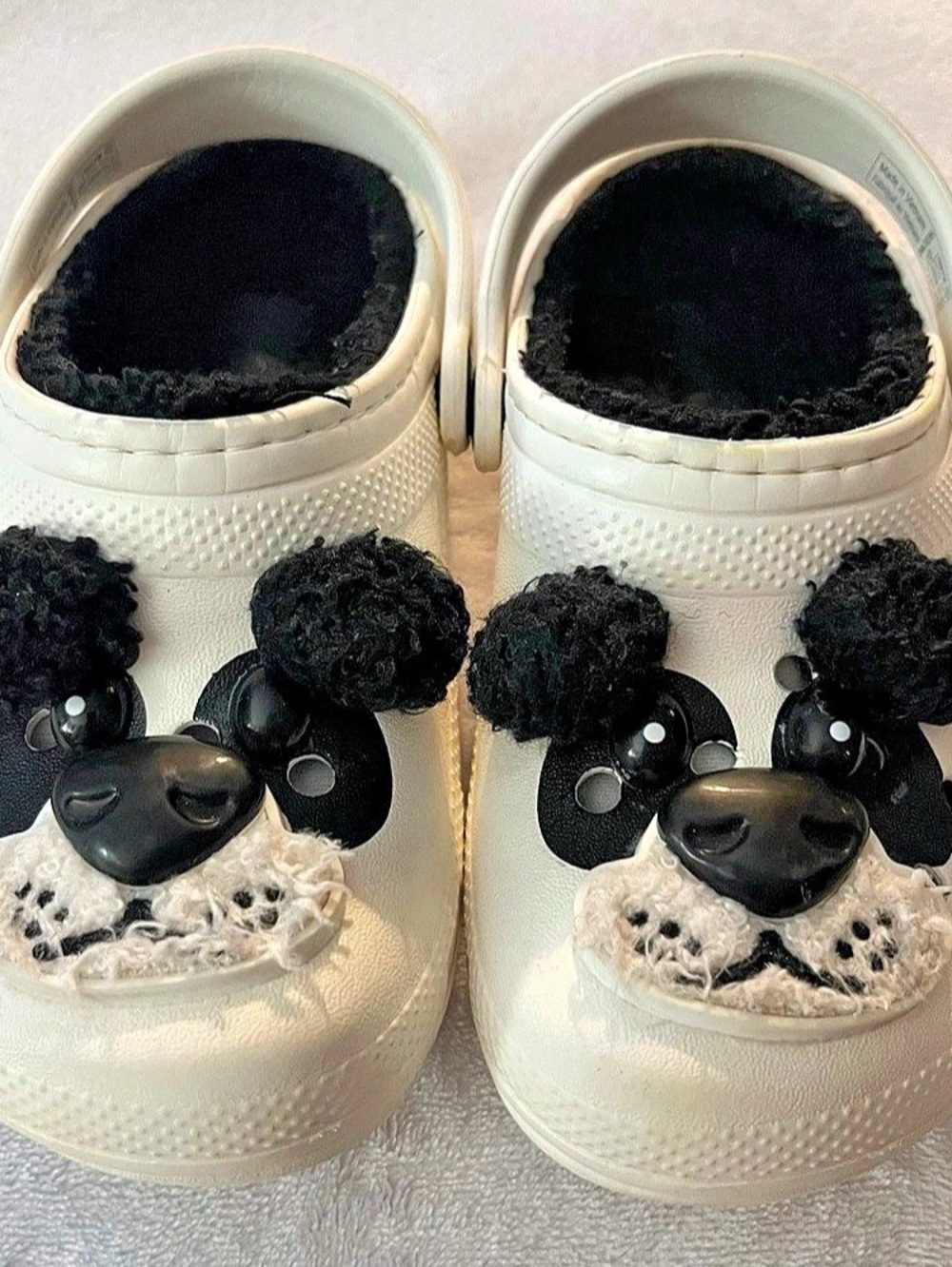 Crocs Classic Lined I Am Panda Bear Clog Kids White